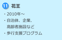 11.花王 ・2010年～ ・自治体、企業、高齢者施設など ・歩行支援プログラム