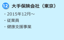 12.大手保険会社（東京） ・2015年12月～ ・従業員 ・健康支援事業
