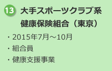 13.大手スポーツクラブ系健康保険組合（東京） ・2015年7月～10月 ・組合員 ・健康支援事業