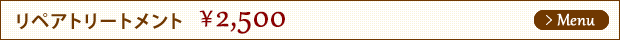 リペアトリートメント　￥2,500　メニューはこちら